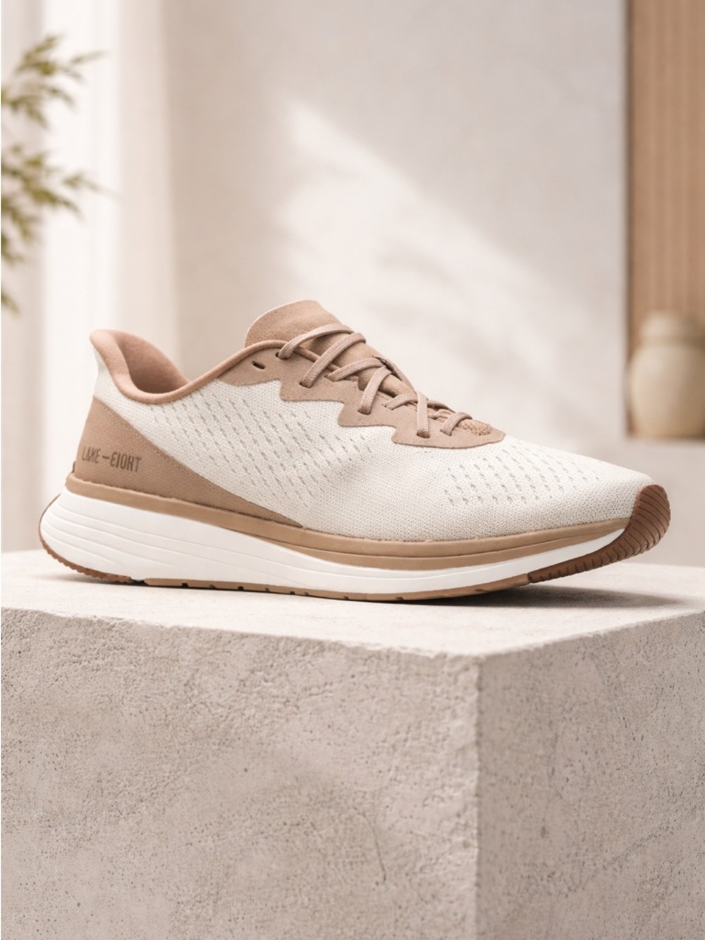 NWT Lane Eight Unisex Relay Trainer Athletic Tennis Shoe - Cream Tan -Size W 8.5